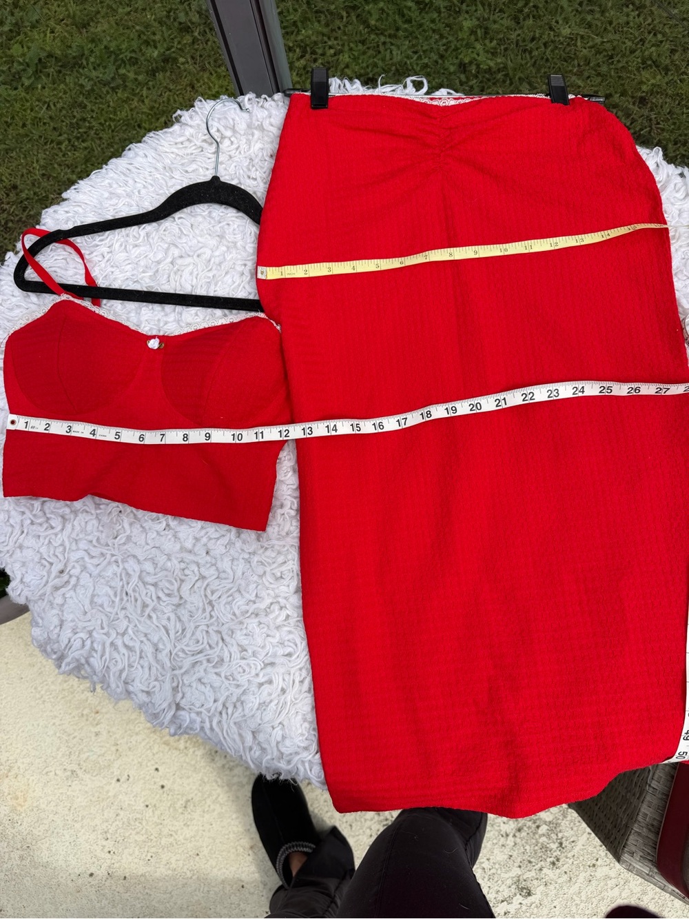 Women's Red Two-Piece Pencil Skirt Set with Crop Bustier - Unbranded - Picture 5 of 5